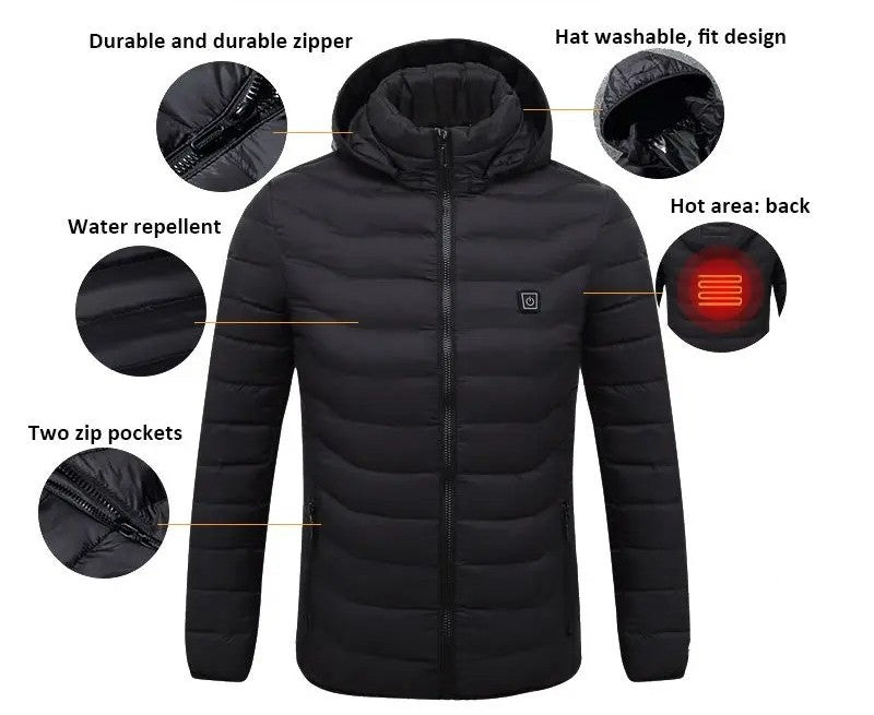 NorthEdge Heated Winter Jacket With Hood (9 Heating Zones)
