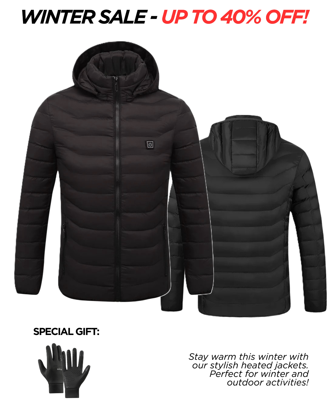 NorthEdge Heated Winter Jacket With Hood (9 Heating Zones)